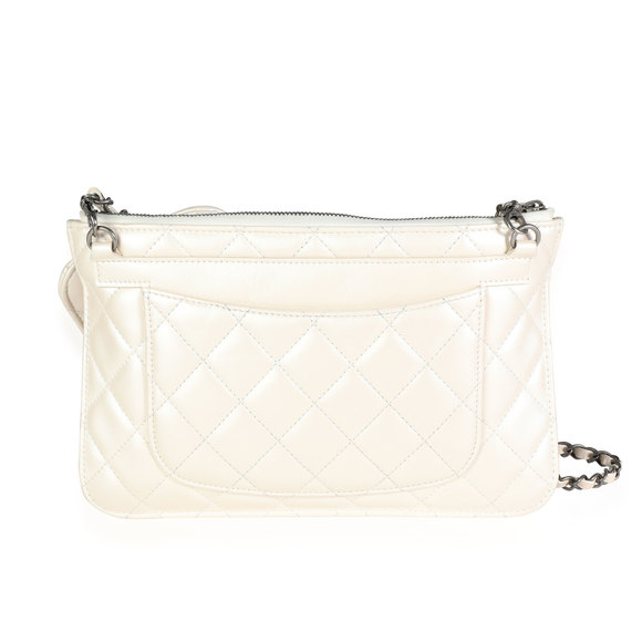 Chanel Ivory Quilted Lambskin Bag In A Bag - Picture 3 of 5
